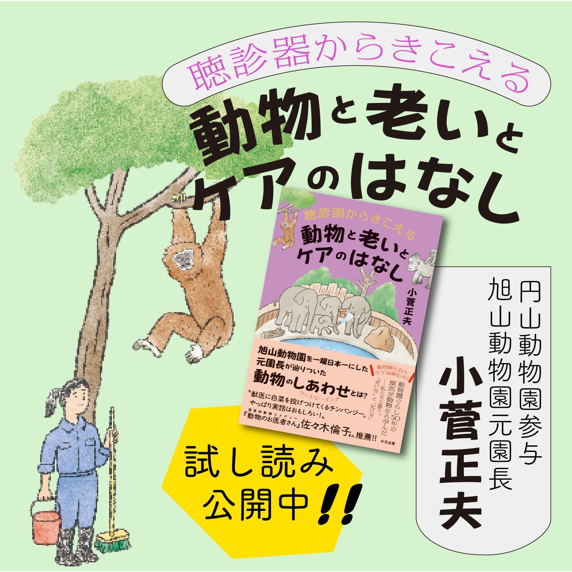 【試し読み】動物たちの食の知恵と生存戦略――ゴリラは草食なのに“グルメ”？？――小菅正夫著『聴診器からきこえる 動物と老いとケアのはなし』より