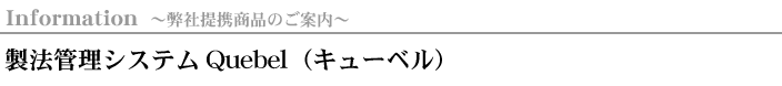Information `@Kgîē` @ǗVXe QuebeliL[xj